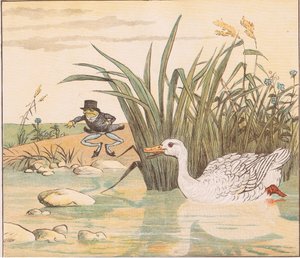 ユリの白いアヒルが彼を飲み込んだ 作： Randolph Caldecott